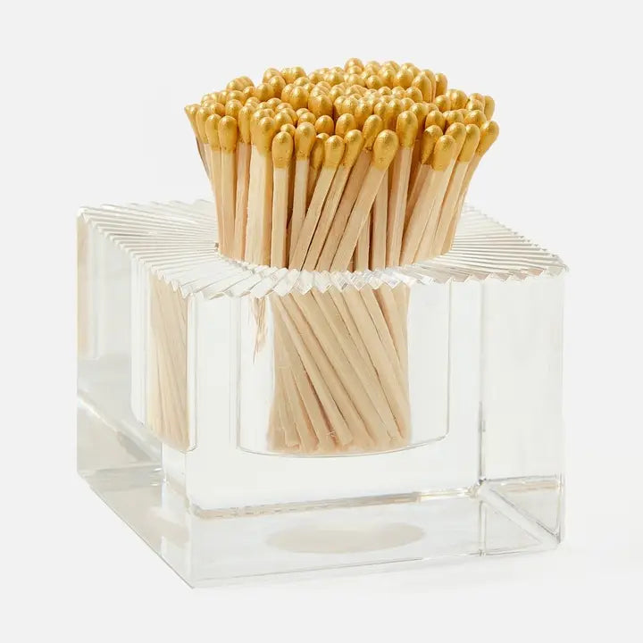 Acrylic Square Match Striker with Gold Matches