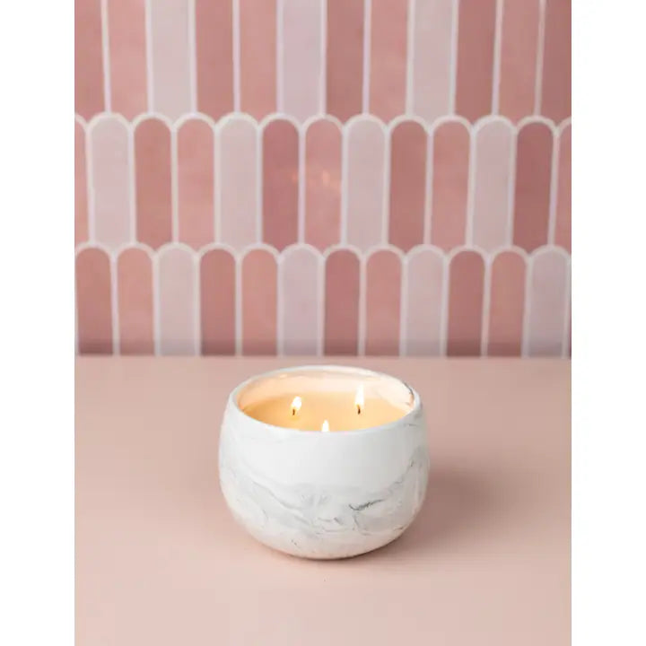 Marble 3 Wick Candle in Sweet Grace