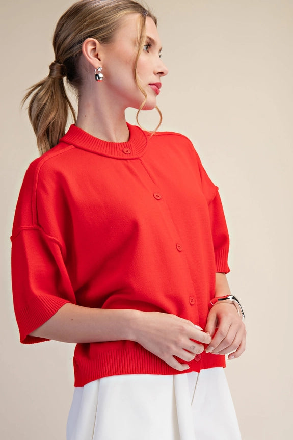 Everyday Cardi in Red