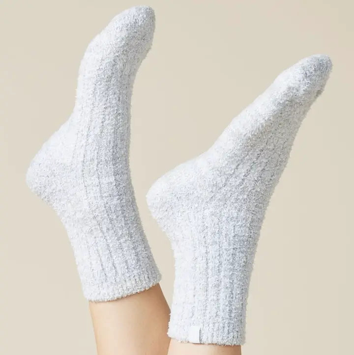 Softies Fuzzy Crew Socks with Non-Slip Grippers