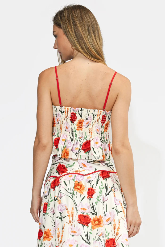 Adelyn Rae Ember Peplum Tank Top in Floral