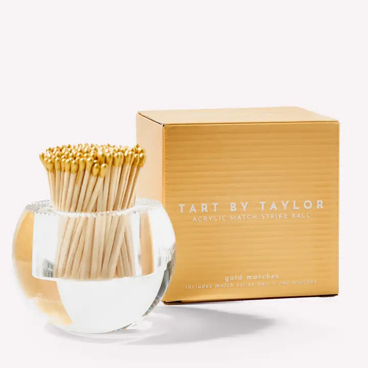Acrylic Round Match Striker with Gold Matches