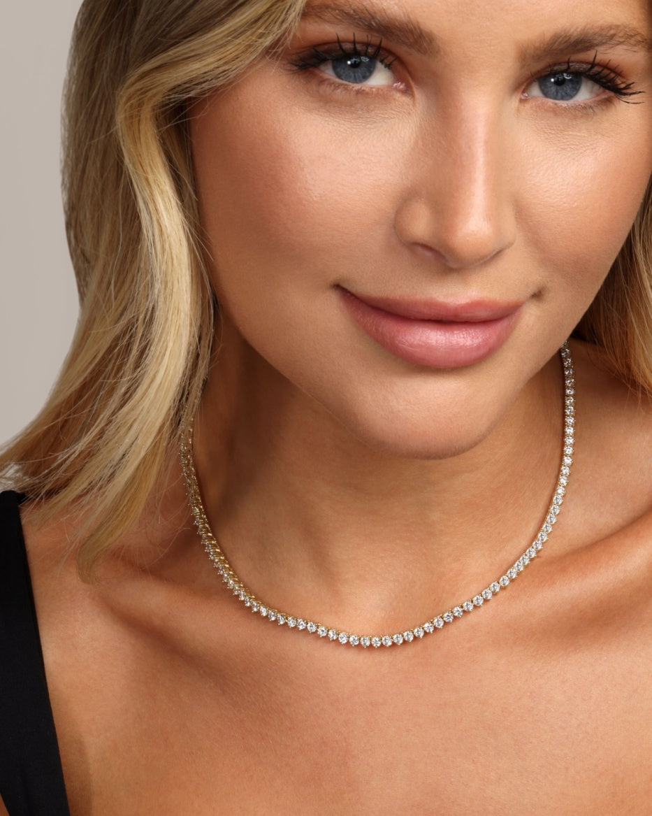 Melinda Maria Not Your Basic Tennis Necklace in Gold