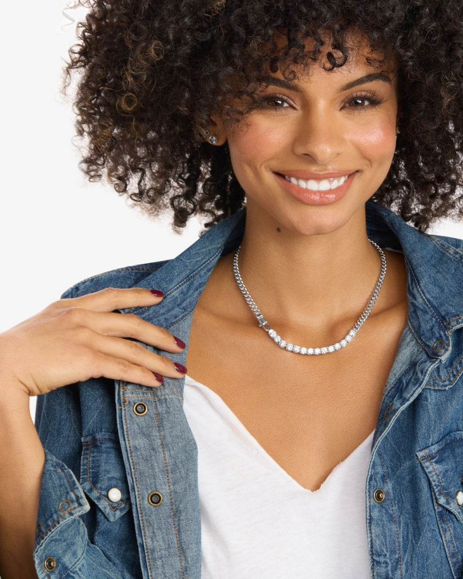 Melinda Maria Baby Julian REALLY Diamonds Necklace in Silver