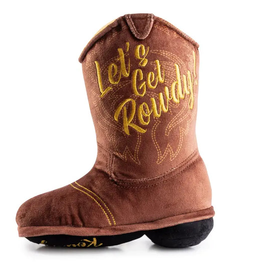 Cowboy Boot Dog Toy in Brown Let's Get Rowdy