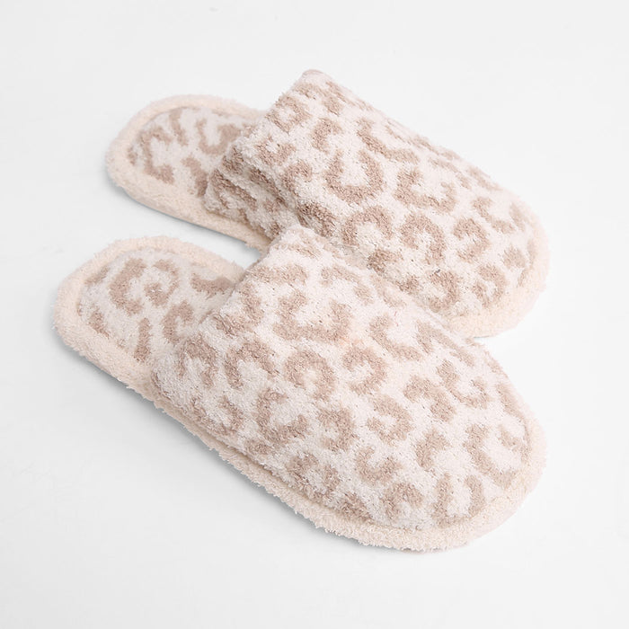 Leopard Slippers in Beige