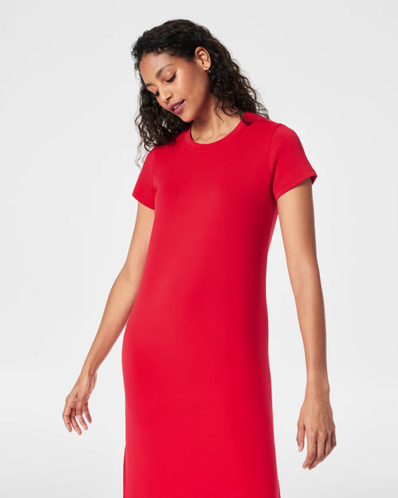 Spanx Air Essentials Maxi T-Shirt Dress in Red