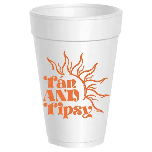 16oz. Styrofoam Cups in Tan and Tipsy