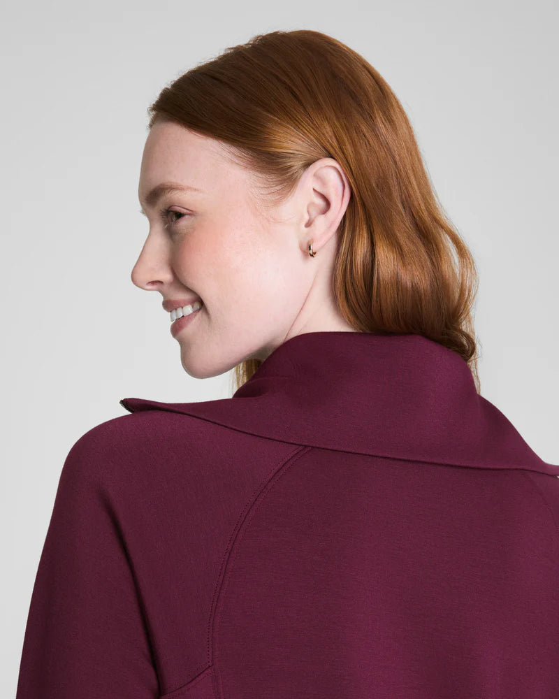Spanx Air Essentials Half Zip in Plum Berry