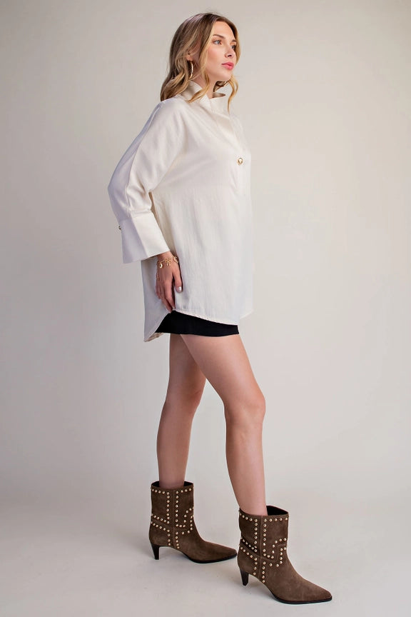 Ivory Silky Dolman Blouse
