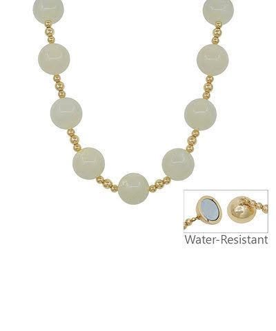 Medium Marble Ball Gold Bead Necklace