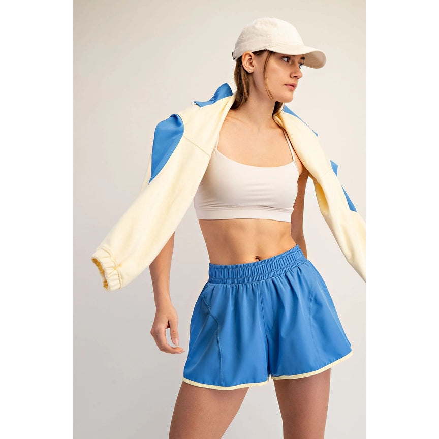 French Terry Athleisure Set in Limoncello/Blue