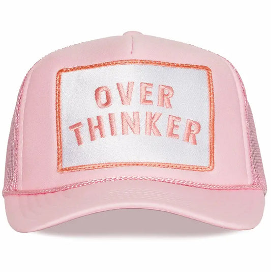 Overthinker Trucker Hat in Soft Pink