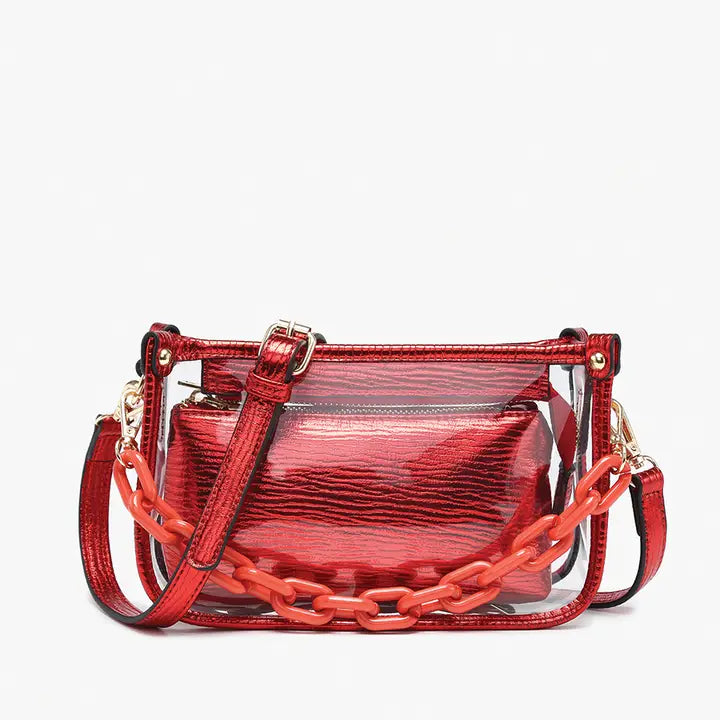 Acrylic Chain Detailed Stadium Bag
