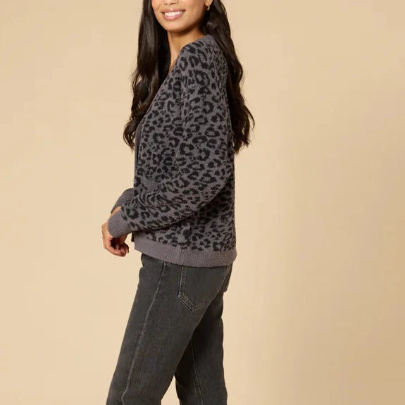 Softies Marshmellow Crop Cardigan in Wild Grey