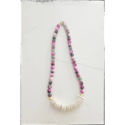 Watermelon Bead Necklace in Pink