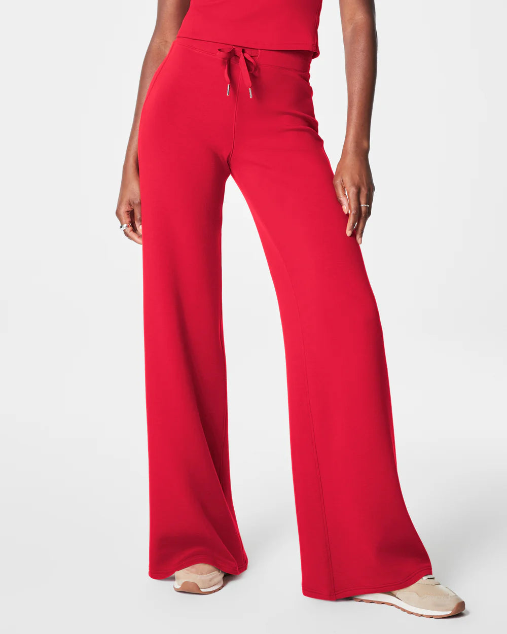 Spanx Air Essentials Wide Leg Flare Pants in Red