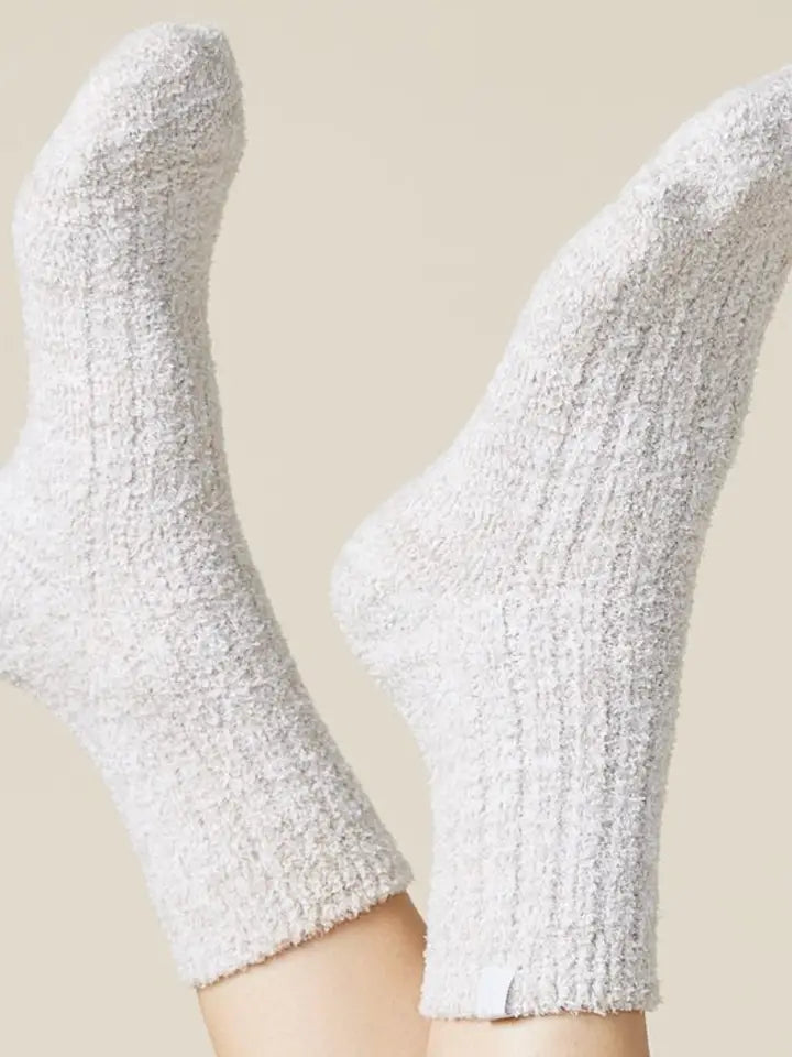 Softies Fuzzy Crew Socks with Non-Slip Grippers