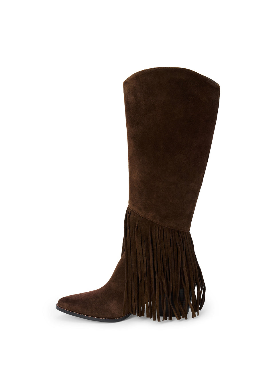 Matisse Footwear Tatum Fringe Boot in Chocolate Suede