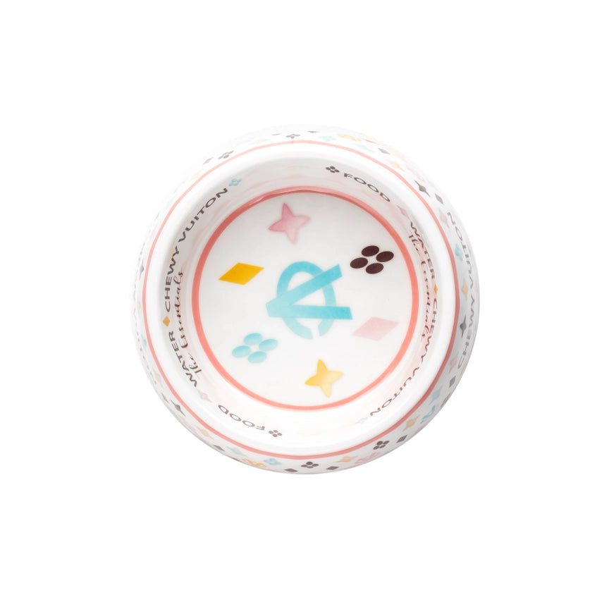 Chewy Vuitton Colorful Dog Bowl