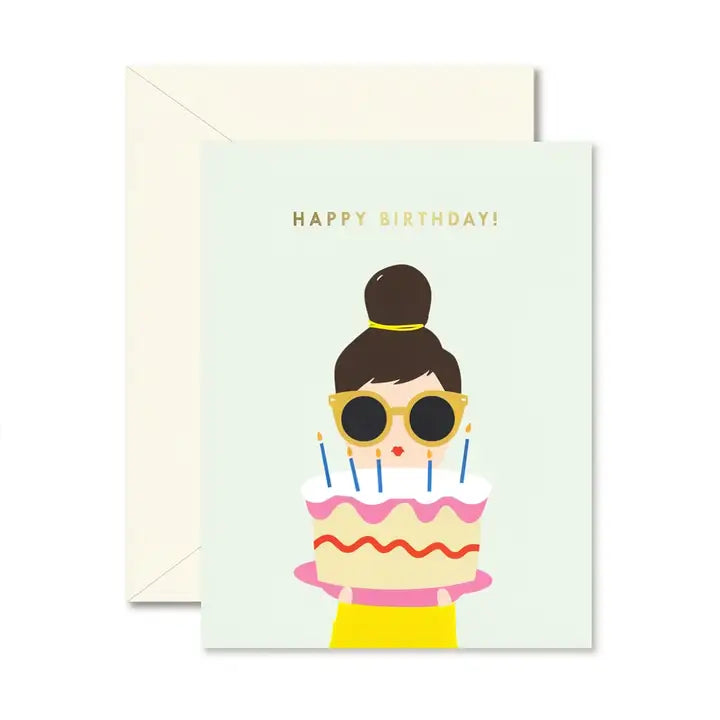 Birthday Card in Brunette Cake Birthday Queen