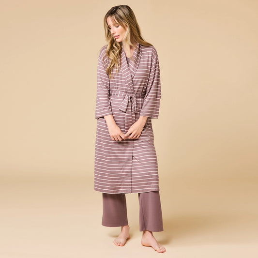 Softies Dream Shawl Robe in Driftwood Stripe