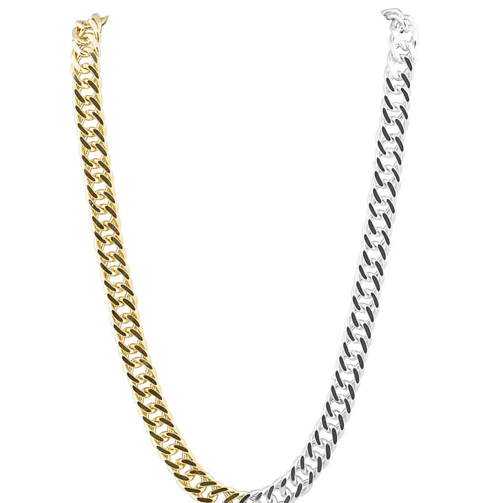 Sahira Jewelry Kayla Link Necklace in Two Tone
