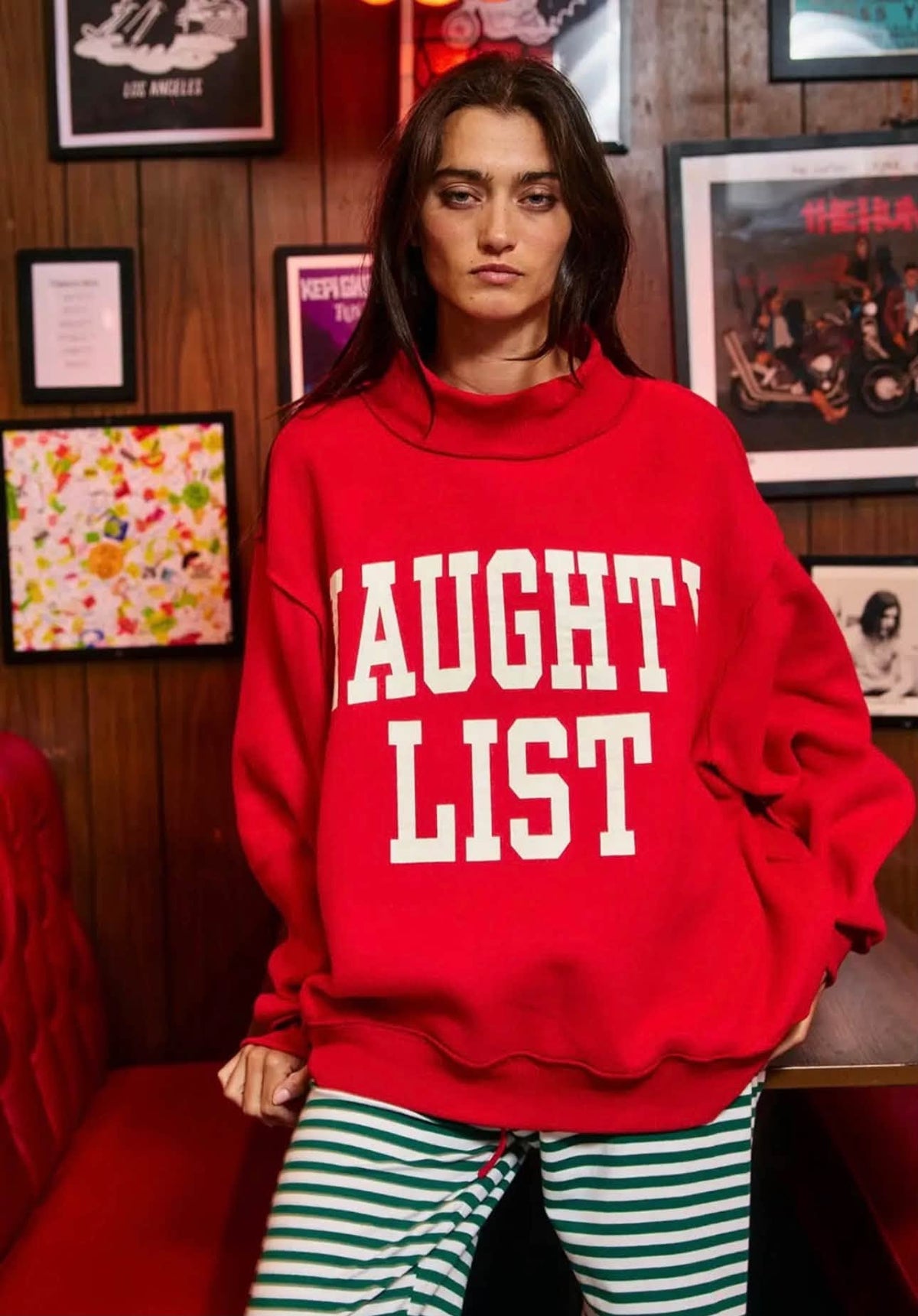 Reversible Nice/Naughty List Mock Neck Sweater