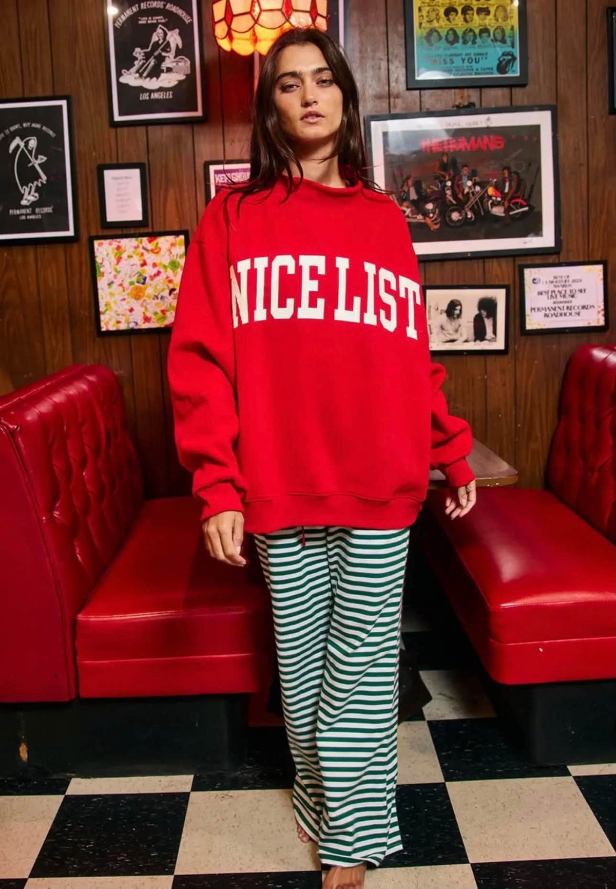 Reversible Nice/Naughty List Mock Neck Sweater