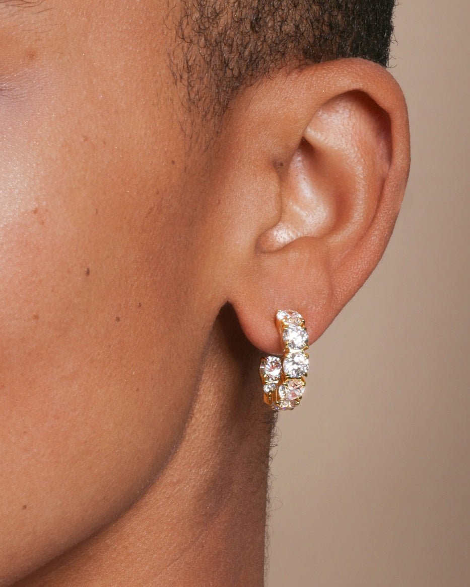 Melinda Maria Oh She Fancy Hoops in Gold