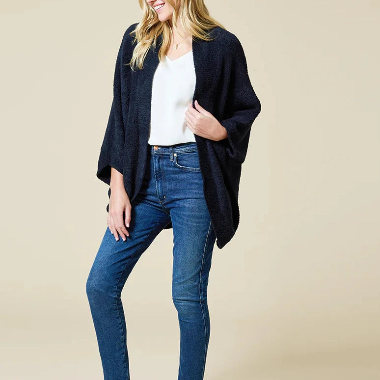 Softies Solid Marshmellow Shrug in Black