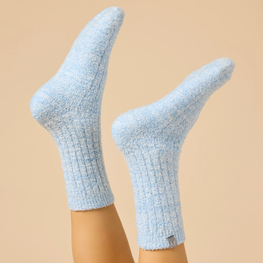Softies Fuzzy Crew Socks with Non-Slip Grippers