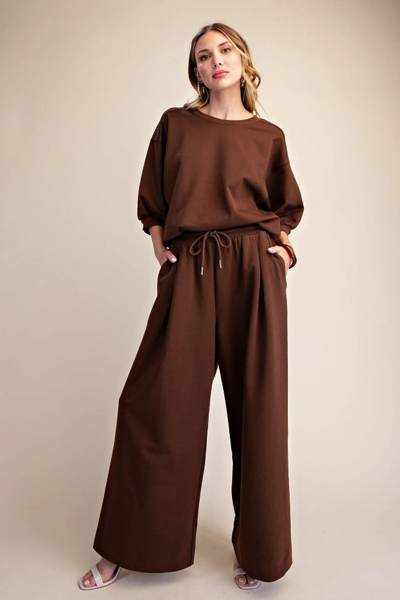 Sweatshirt Comfy Set in Chocolate