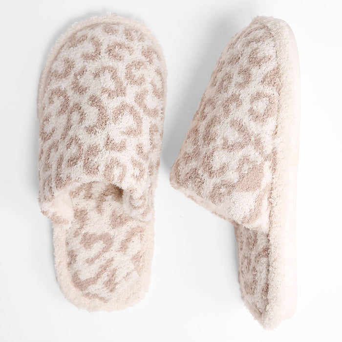 Leopard Slippers in Beige