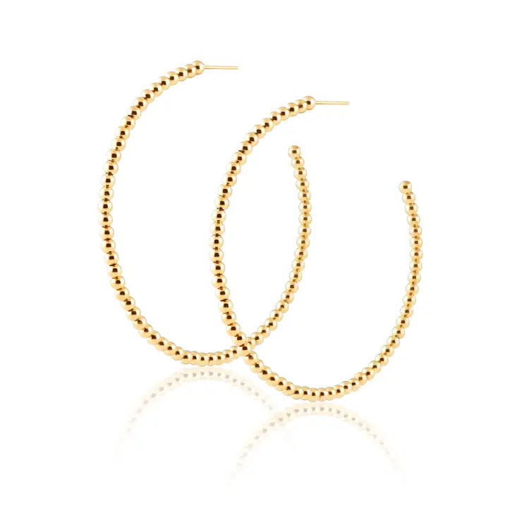 Sahira Jewelry Chelsea Beaded Hoops in Gold