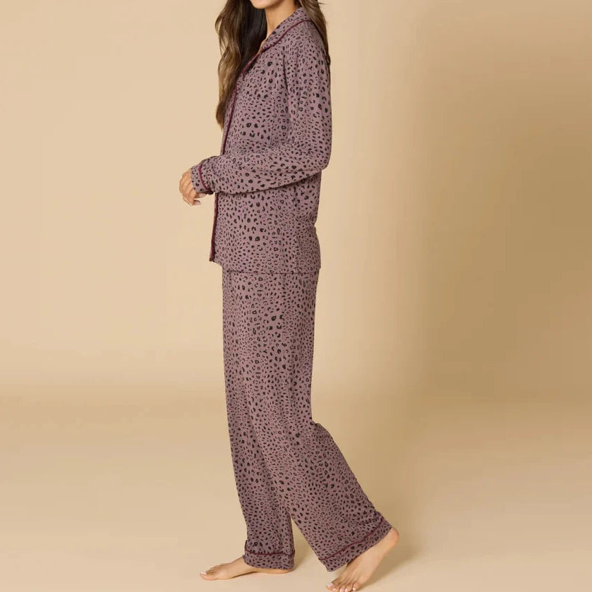 Softies Aria Slim Notch Collar Pajama Set in Wild Driftwood