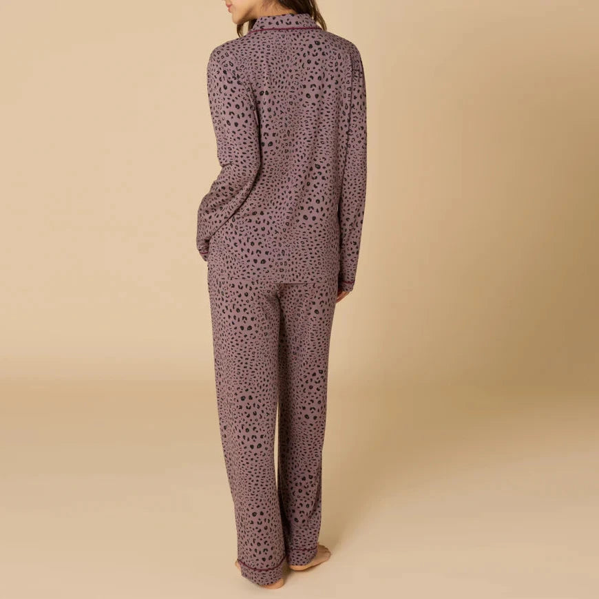 Softies Aria Slim Notch Collar Pajama Set in Wild Driftwood