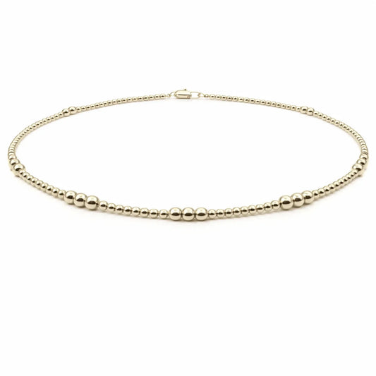 Erin Gray 2mm+4mm beaded 14k Gold Filled Waterproof Necklace