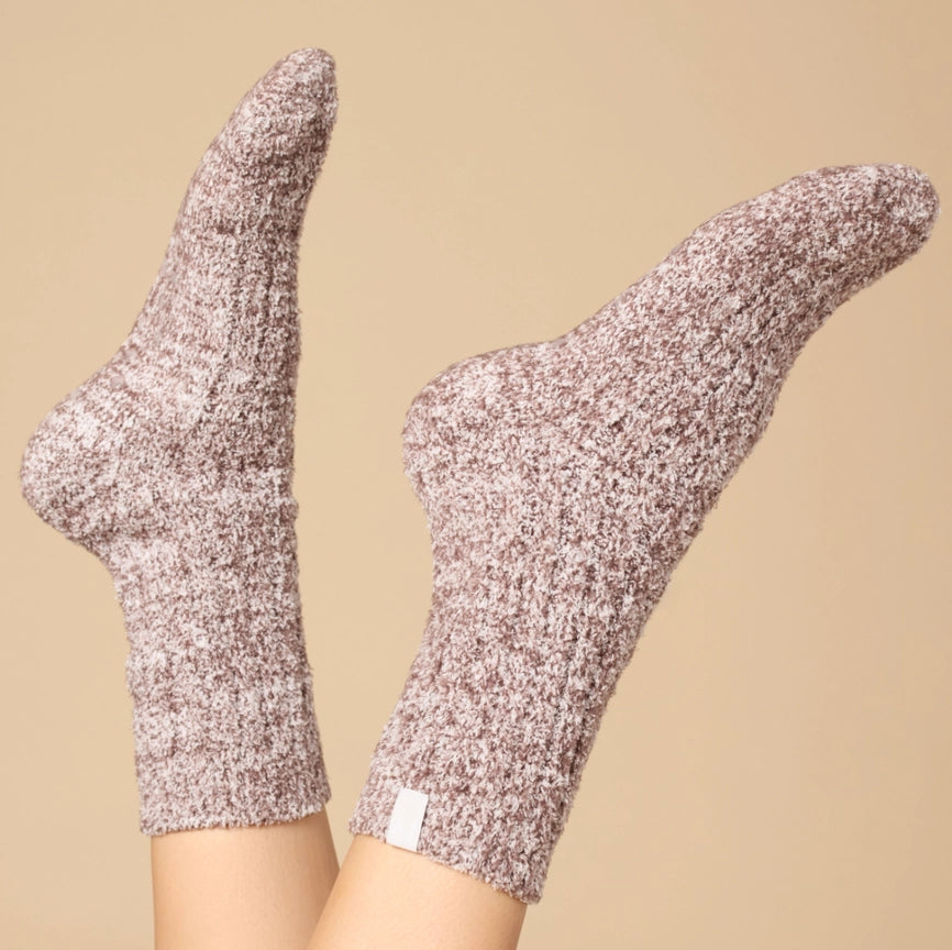 Softies Fuzzy Crew Socks with Non-Slip Grippers