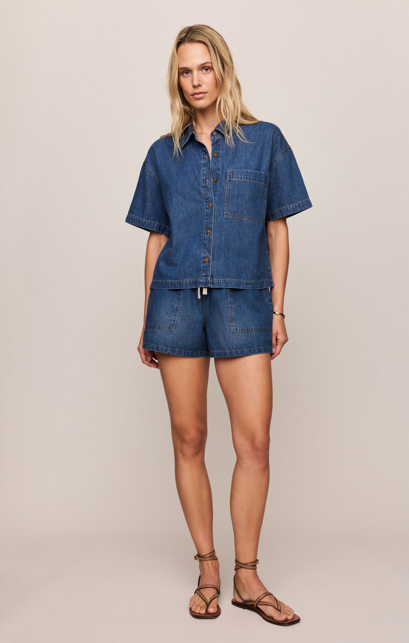 Z Supply Daycation Denim Utility Short in Deep Water