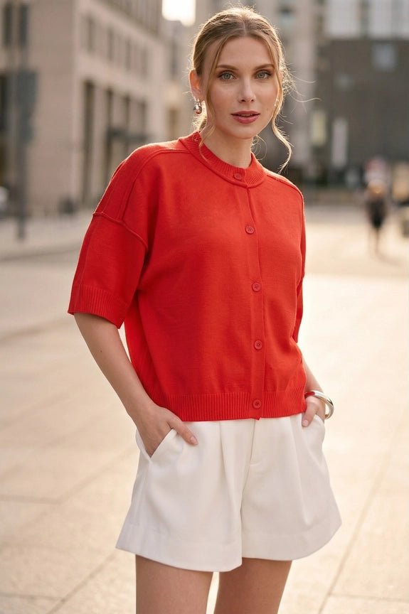Everyday Cardi in Red