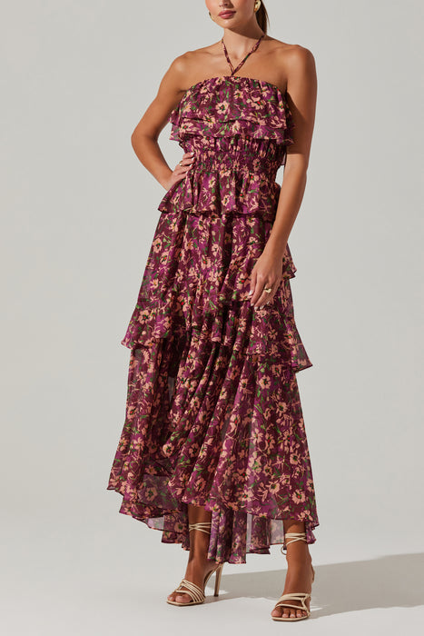 Astr the Label Elena Dress in Purple Floral