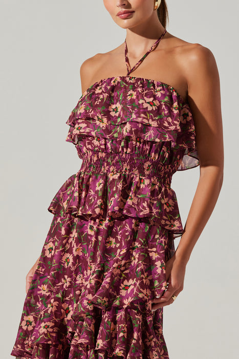 Astr the Label Elena Dress in Purple Floral