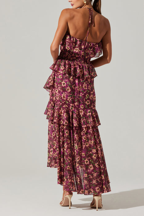 Astr the Label Elena Dress in Purple Floral