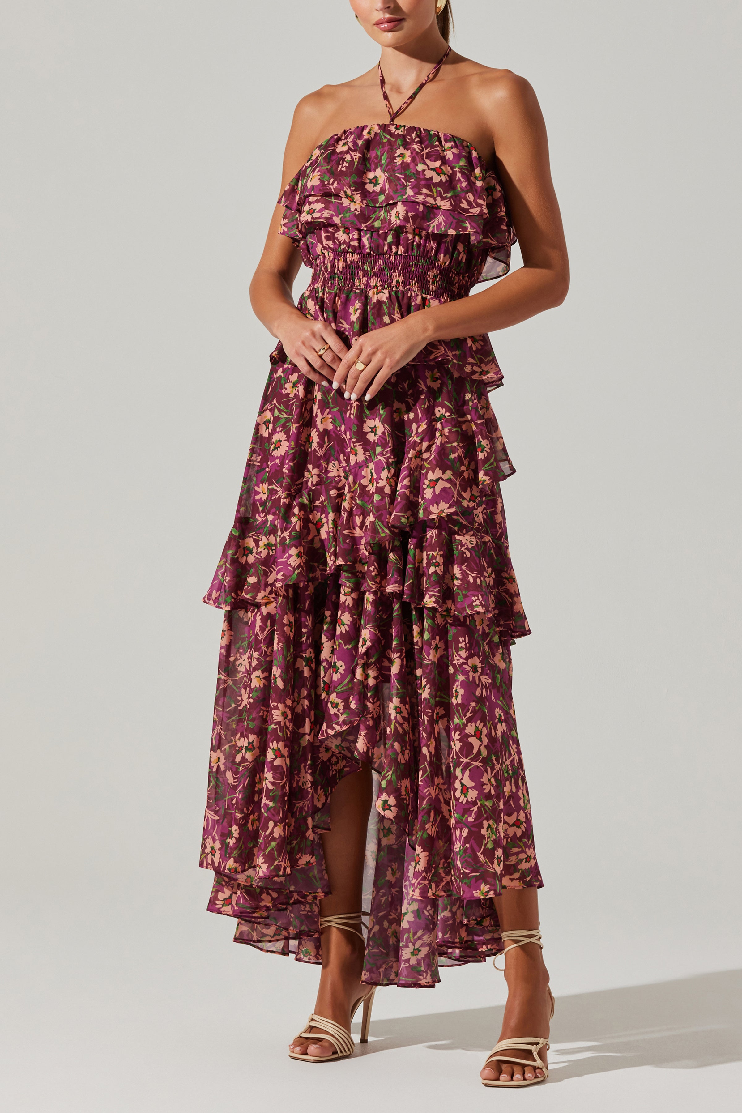 Astr the Label Elena Dress in Purple Floral