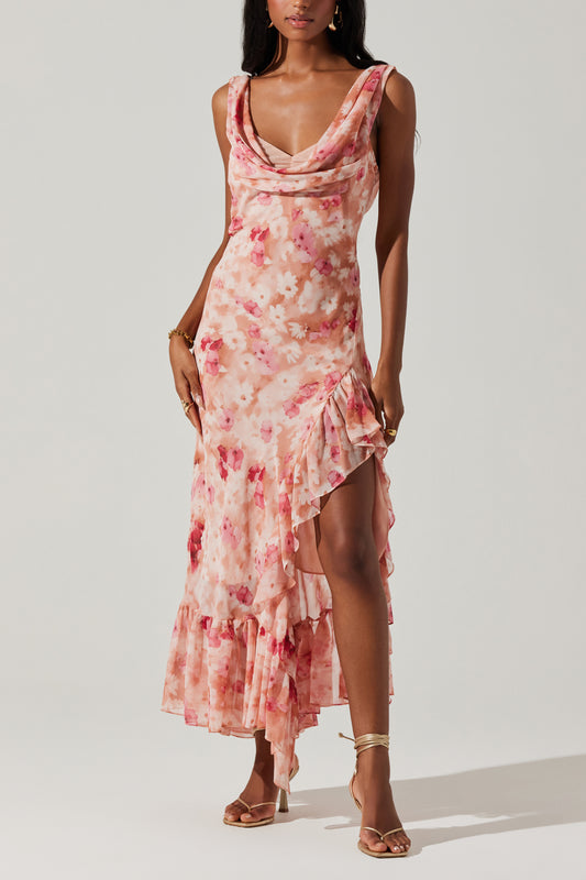 Astr the Label Cecilia Dress in Mauve Floral