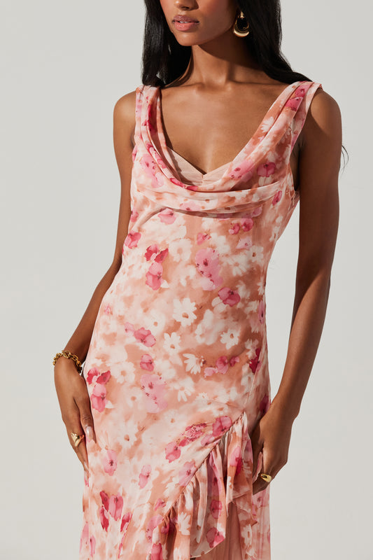 Astr the Label Cecilia Dress in Mauve Floral