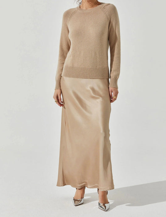 Astr the Label Helene Mexied Media Maxi Sweater Dress in Cream