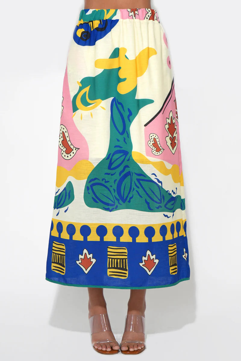 Adelyn Rae Annie Pull On Printed Skirt
