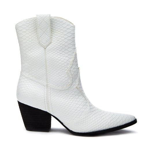 Matisse Footwear Bamboo Booties in White Snake